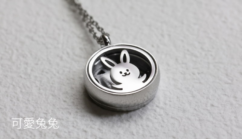 アロマネックレス - 小さなかわいいペットのフレグランスネックレスシリーズ【新発売】 - アロマ・線香 - ステンレススチール シルバー