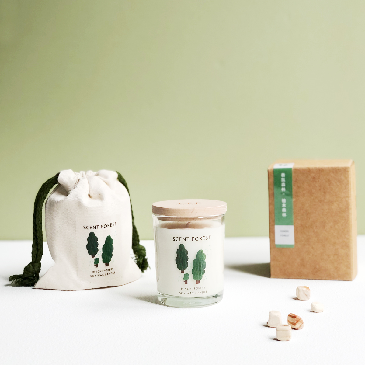 v【SCENT FOREST 香氛森林】 天然精油大豆香氛蠟燭 - 80g- 融蠟燈可使用