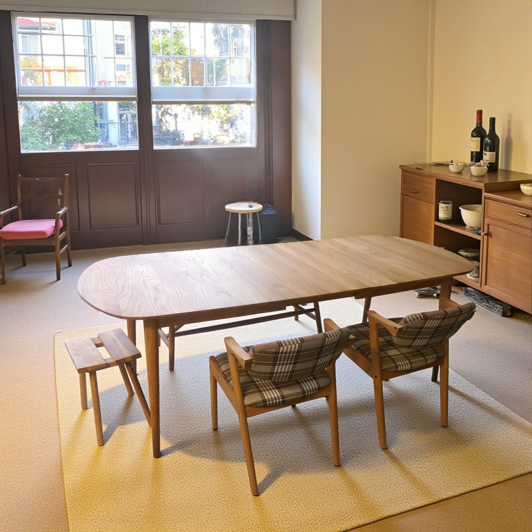 文青家居 復古格紋 日系風格 餐桌椅