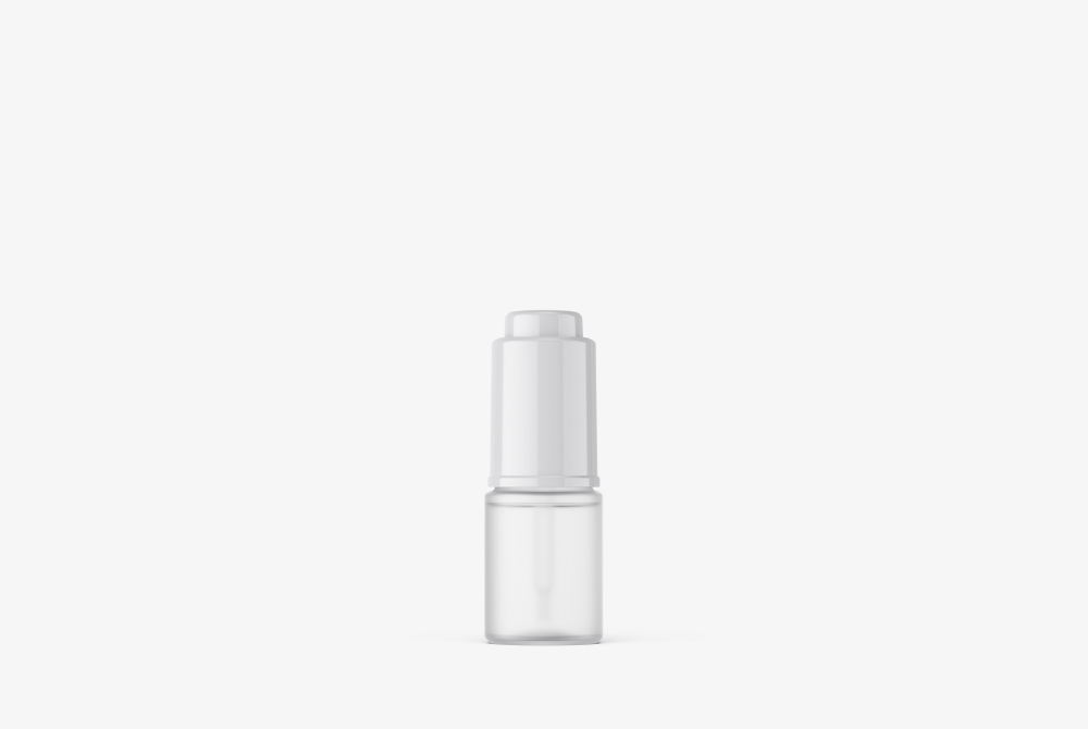 Eye Treatment Essence Bottle Mockup Small glass bottle mockup for eye creams or eye serums, suitable for anti-aging, brightening, or targeted eye area care products.