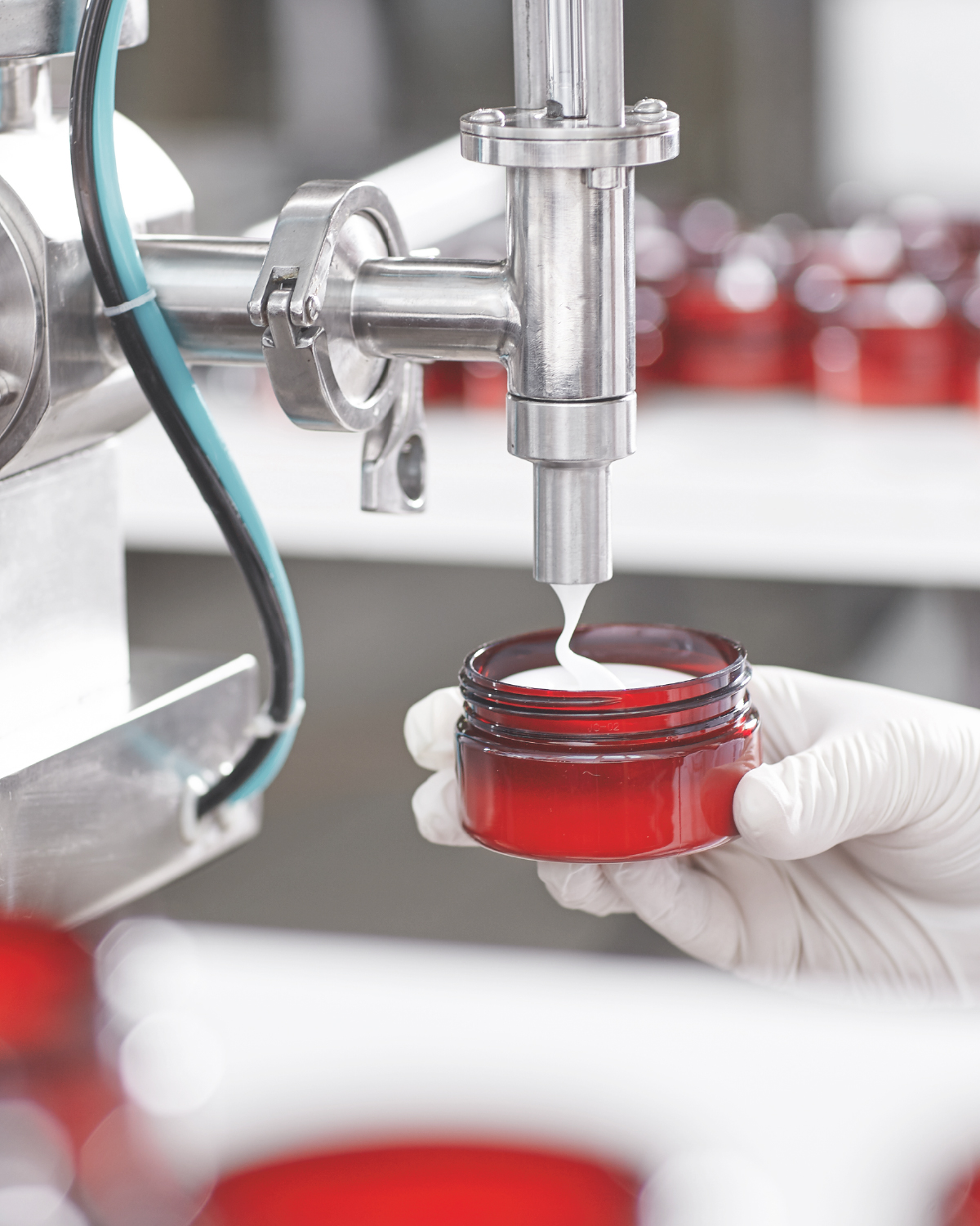Controlled cosmetic filling and manufacturing process conducted under standardized OEM production procedures