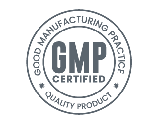 GMP certification mark indicating compliance with cosmetic good manufacturing practices