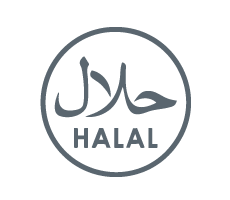 HALAL certification mark indicating compliance with halal manufacturing standards