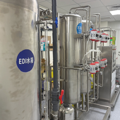 EDI water purification tanks integrated into high-purity manufacturing water systems
