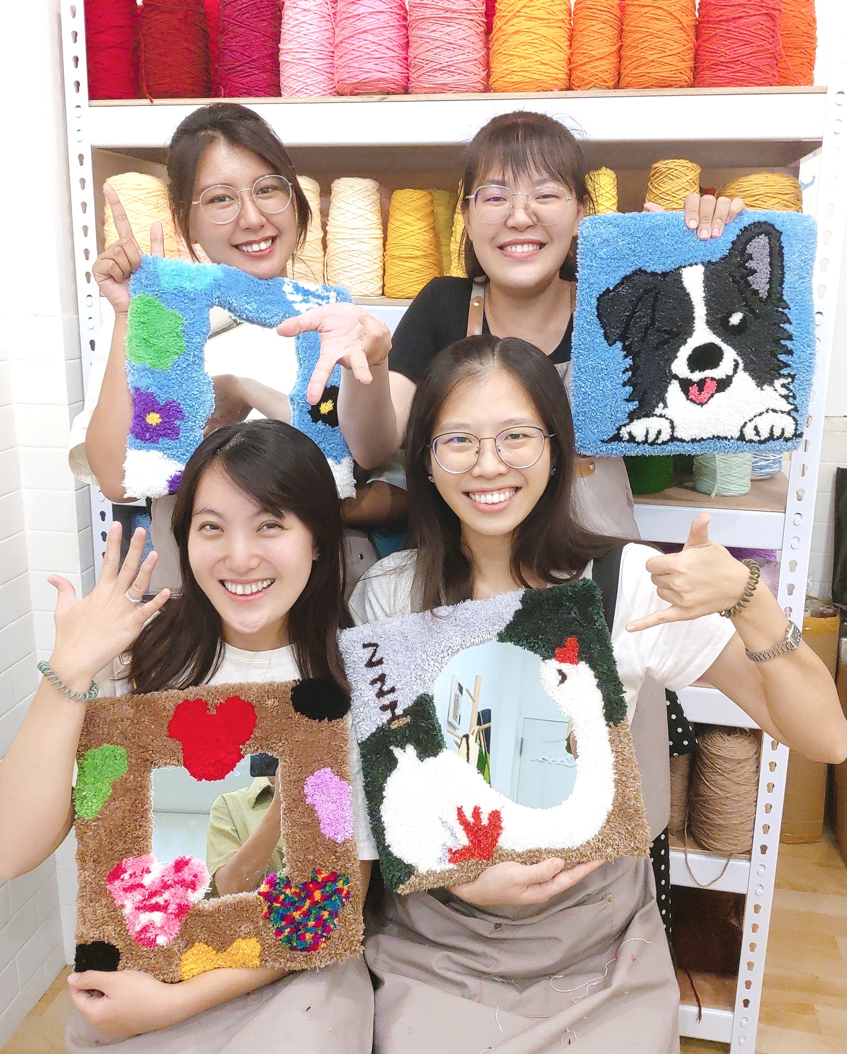 毛毛凸擊隊手作地毯作品
