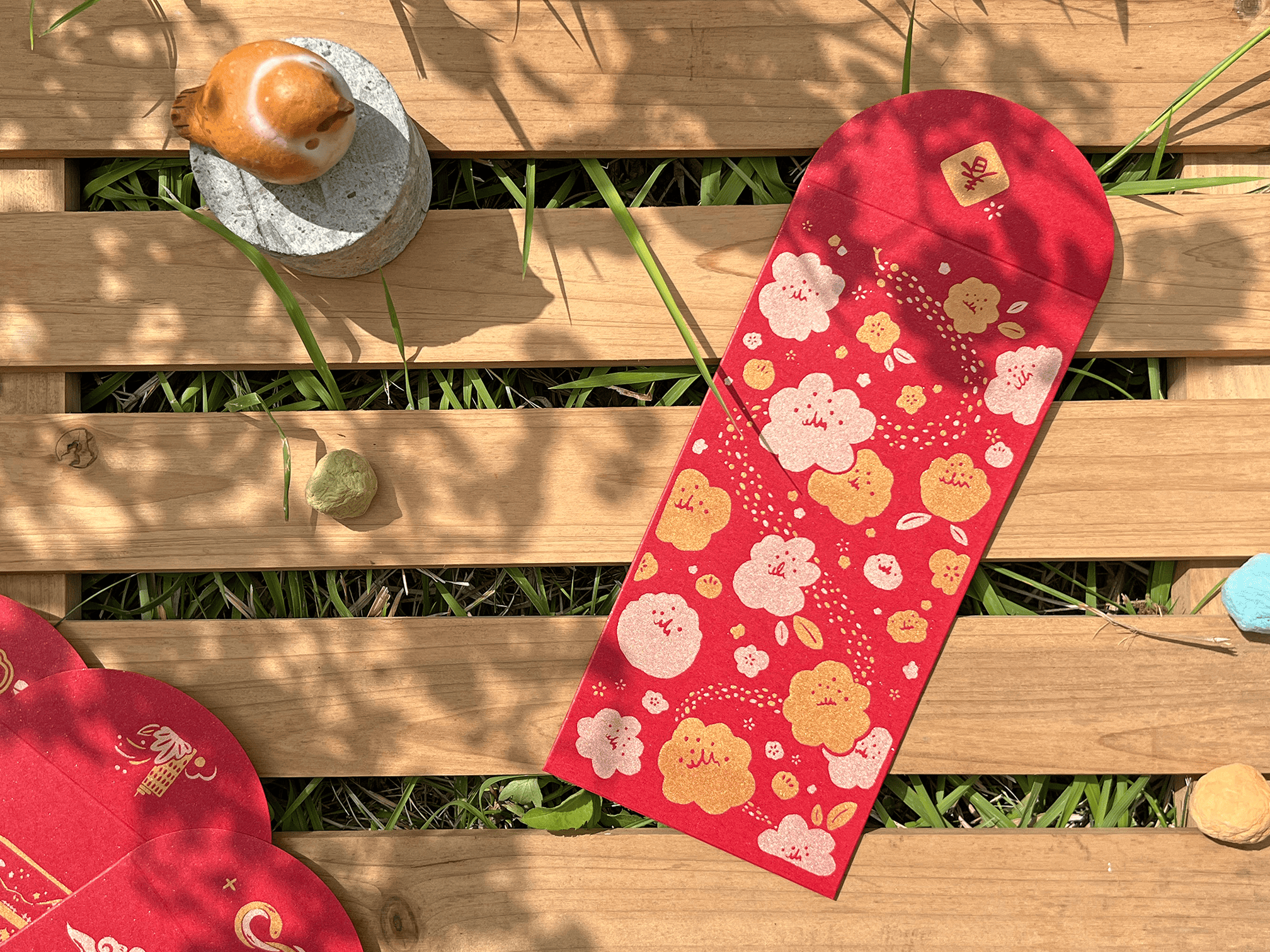 2025 Yisi‧ Year of the Snake│Handmade silk-printed red envelope bags 6 pieces double gold overprint/ Silver dot red cardboard - Chinese New Year - Paper Red
