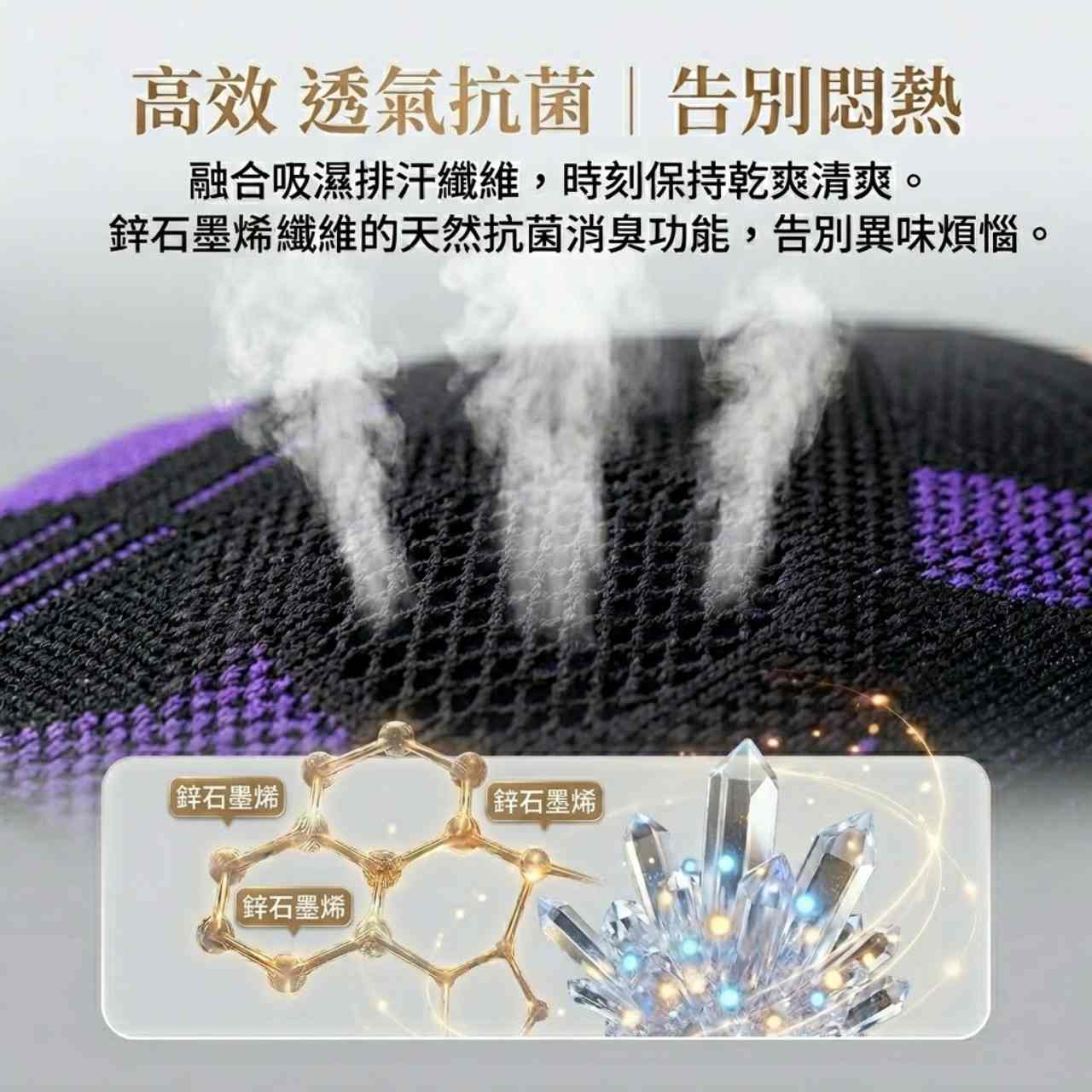 高效透氣 吸濕排汗 抗菌消臭 護膝